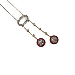 Collier négligé diamants et rubis