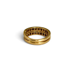 Bague double rangs diamants