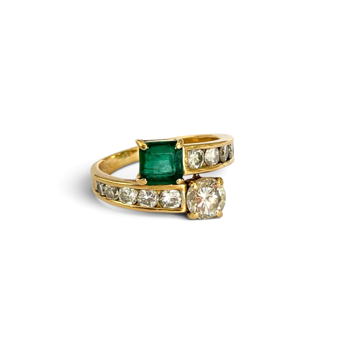 Bague toi et moi émeraude