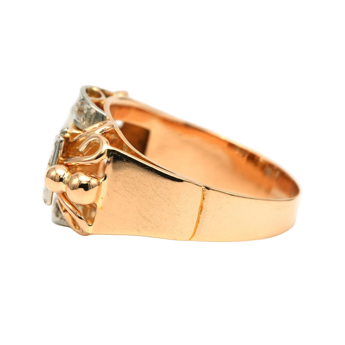 Bague Tank en or blanc, or jaune et zirconiums