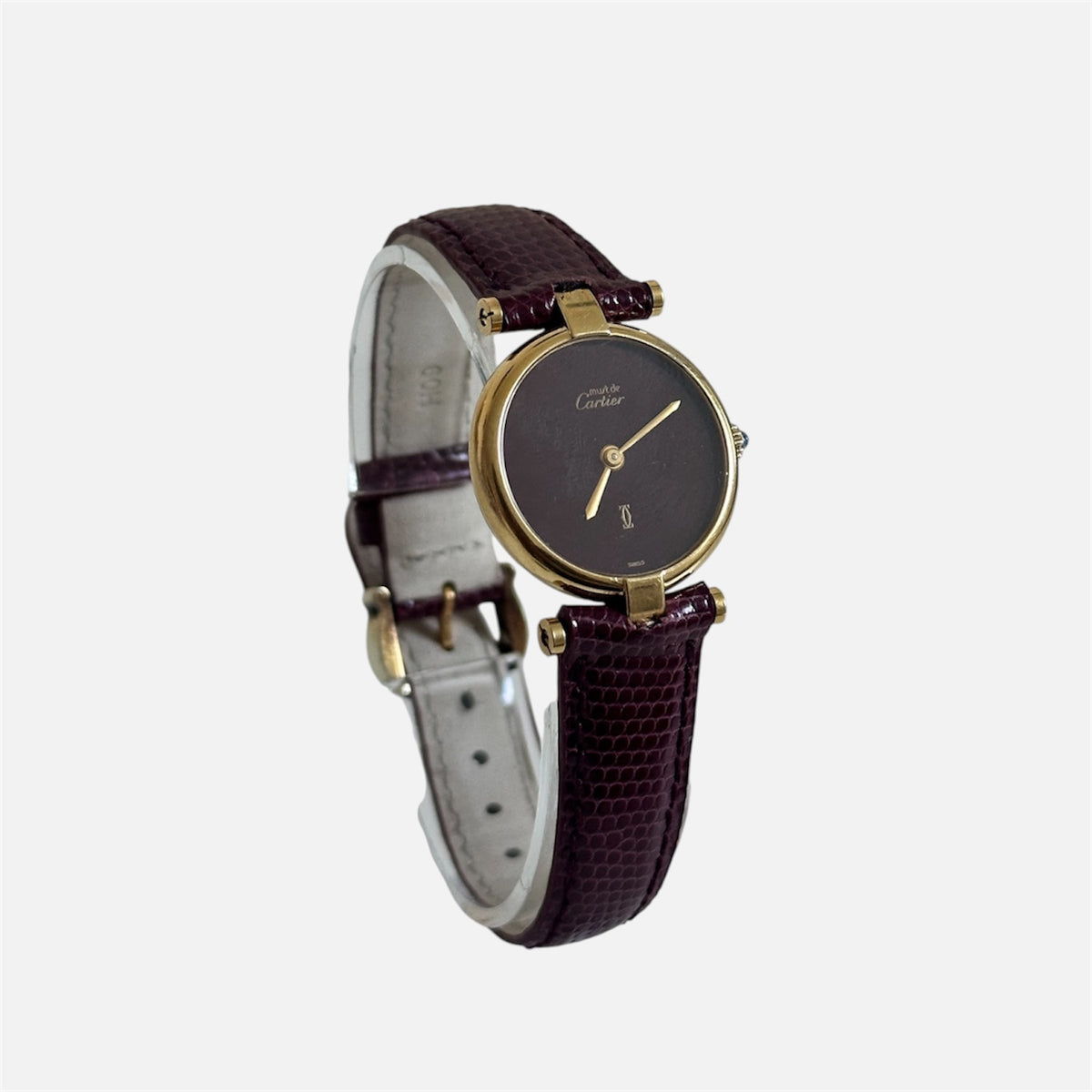 Montre CARTIER "Vendôme" en vermeil et cuir