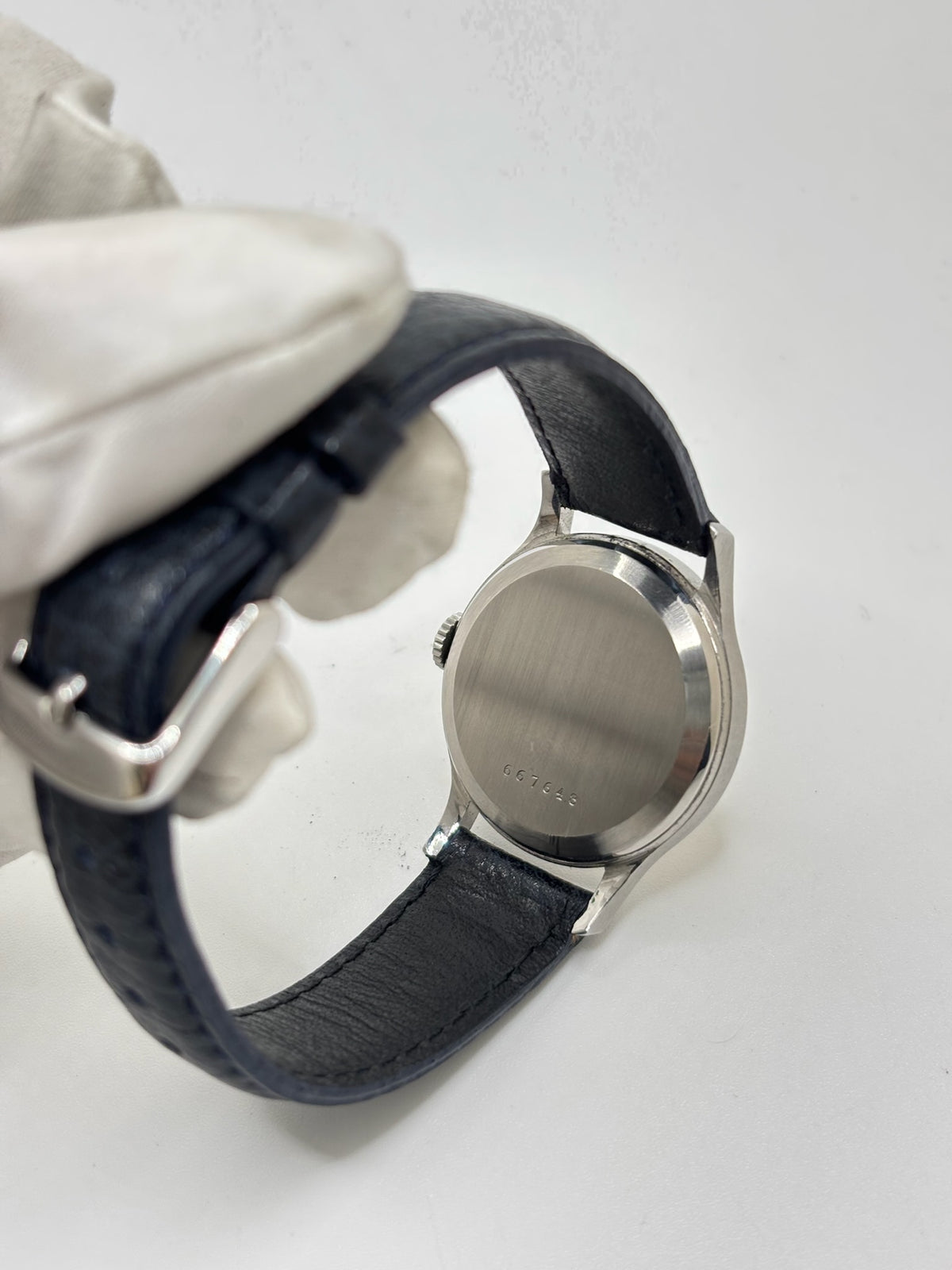 Montre JAEGER-LECOULTRE en acier et cuir