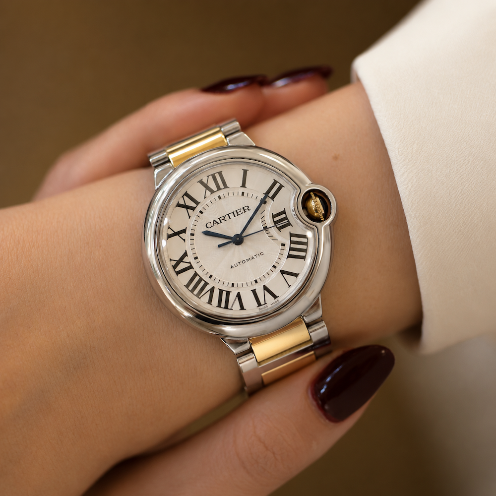 Montre CARTIER Ballon Bleu en or jaune et acier
