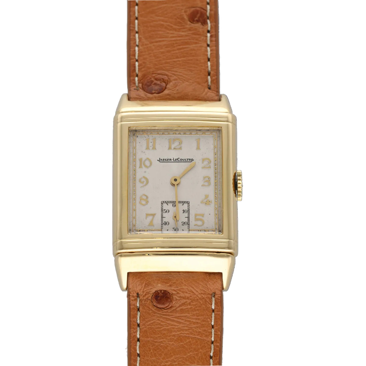 Montre JAEGER LECOULTRE Reverso Vintage en or blanc, or jaune et cuir