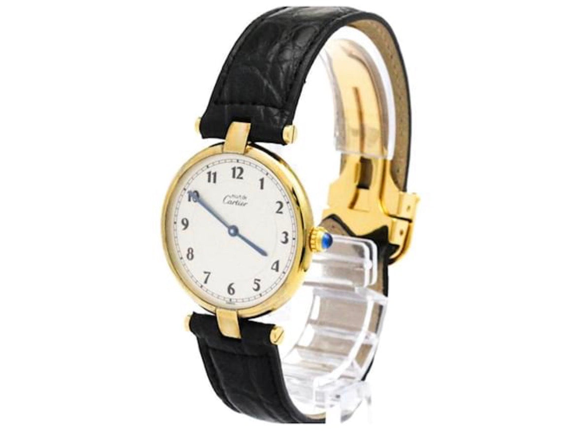 Montre CARTIER « Must ronde » en vermeil et cuir