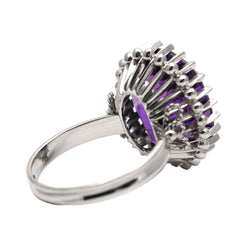 Bague Cocktail en or blanc et améthyste