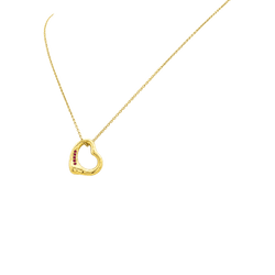Collier Pendentif TIFFANY & CO X ELSA PERETTI "Open Heart" en or jaune et rubis