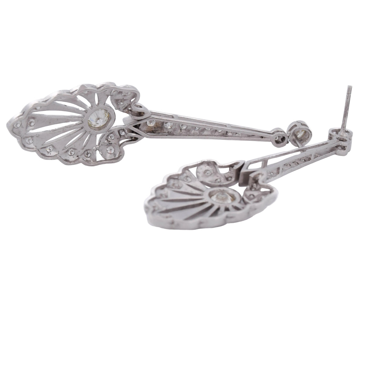 Boucles d'oreilles Pendantes en or blanc et diamants