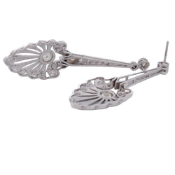 Boucles d'oreilles Pendantes en or blanc et diamants