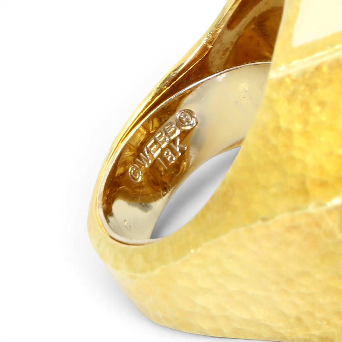 Bague Tank DAVID WEBB en or jaune, émail et diamants