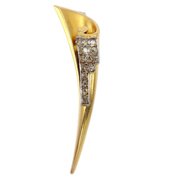 Broche Épingle en or jaune, platine et diamants