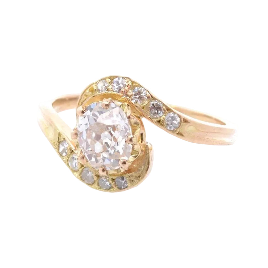Bague Entourage en or jaune et diamants