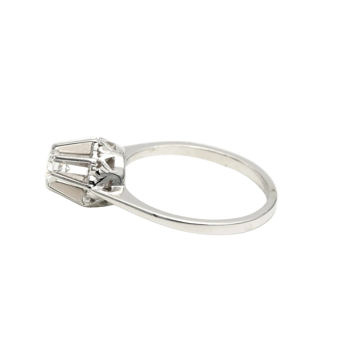 Bague Solitaire en or blanc et zirconium