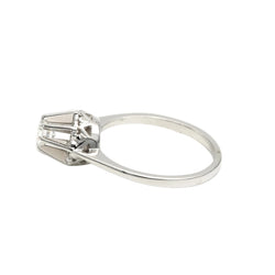 Bague Solitaire en or blanc et zirconium
