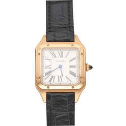 Montre CARTIER "Santos Dumont" GM en or rose et cuir