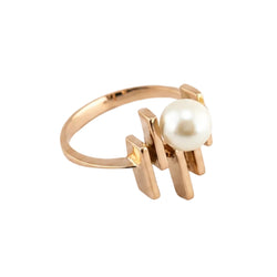 Bague Solitaire en or rose et perle