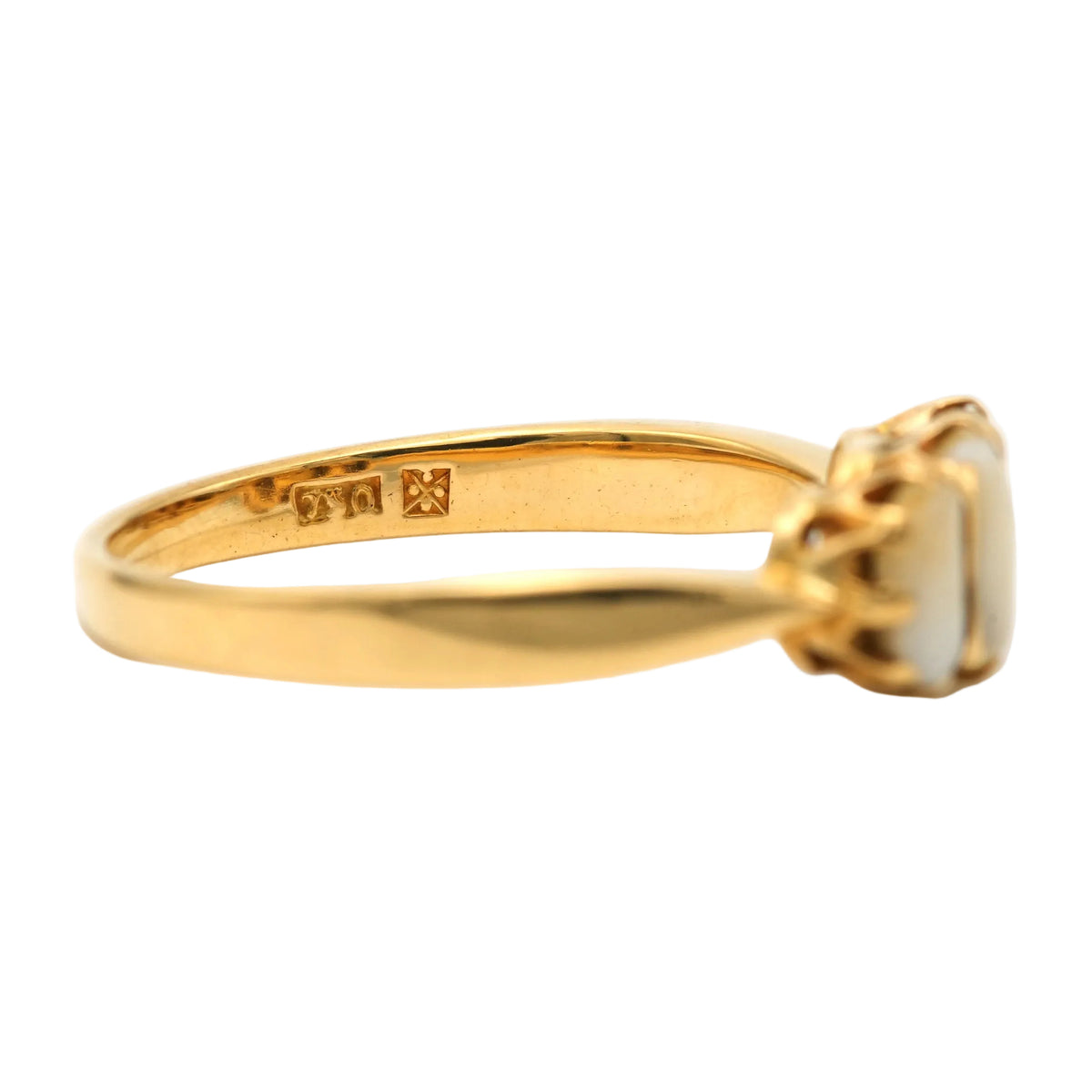 Bague Trilogie en or jaune et dents