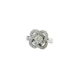 Bague en or blanc et diamants