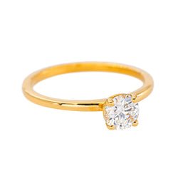 Bague Solitaire Or jaune  Diamant