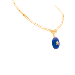 Collier Pendentif en or jaune, lapis-lazuli et diamant
