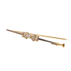 Broche Épingle en or blanc, or jaune et diamants