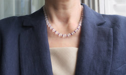 Collier Art Déco en cristal de roche et améthyste