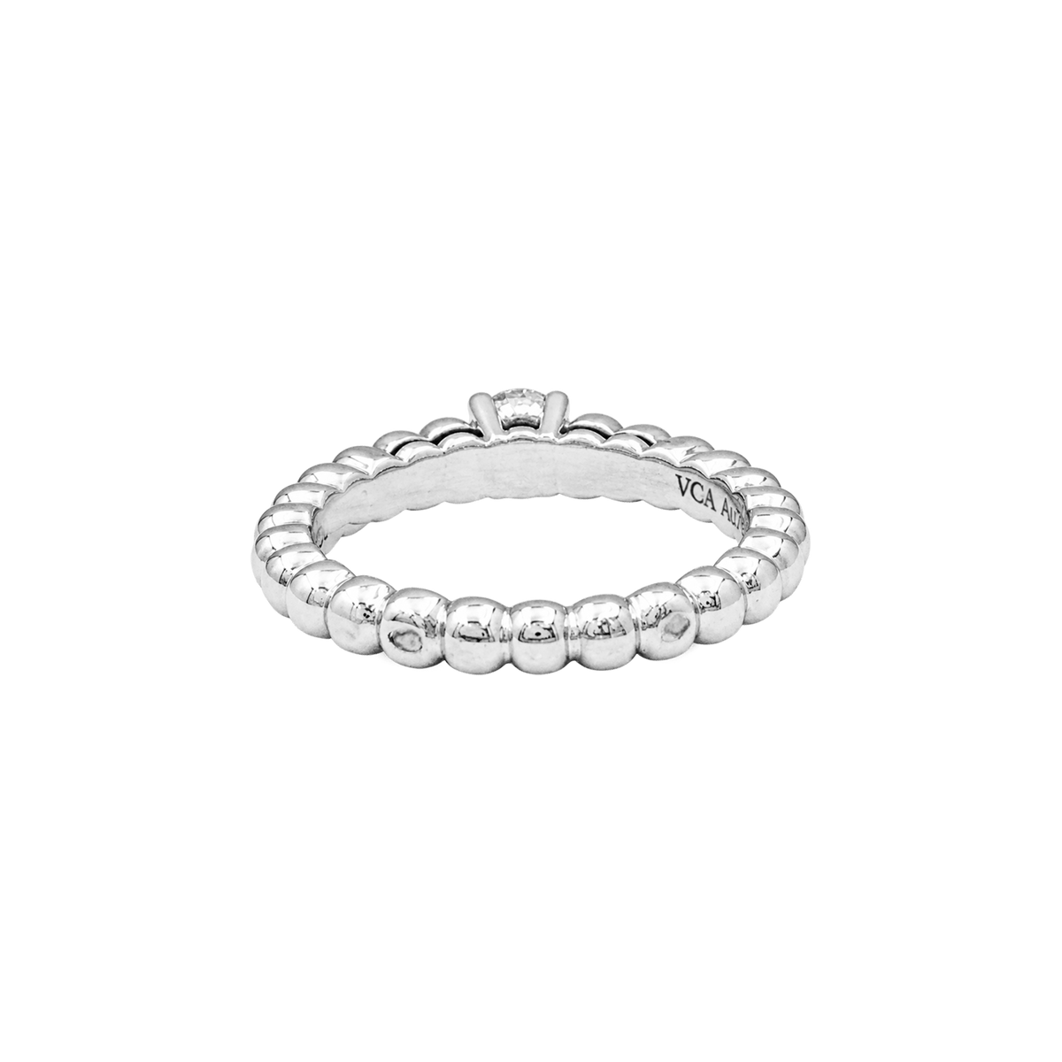 Bague Solitaire VAN CLEEF & ARPELS Solitaire Perlée en or blanc et diamant