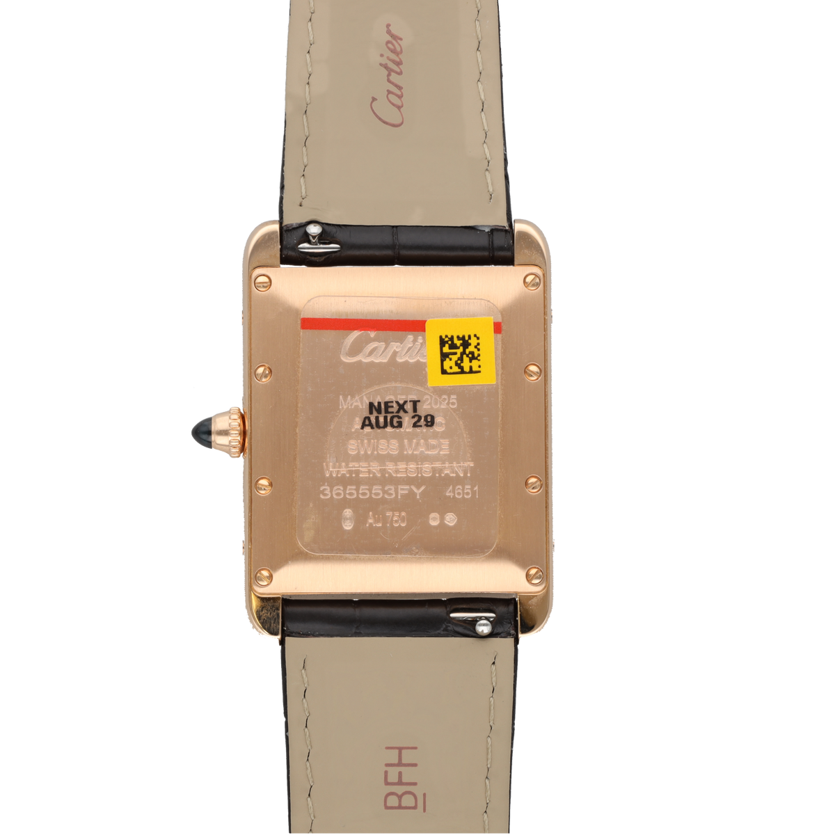 Montre CARTIER "Tank Louis Cartier" GM en or rose et cuir
