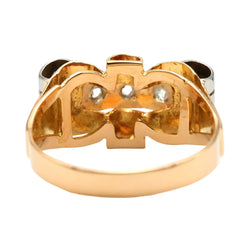 Bague Tank en or blanc, or jaune et diamants