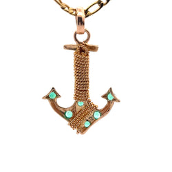 Pendentif en or jaune et émeraudes