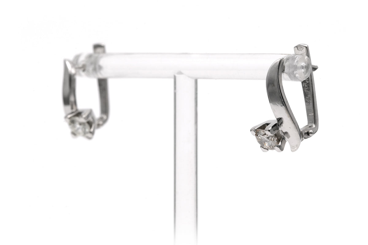 Boucles d'oreilles Dormeuses en or blanc et diamants