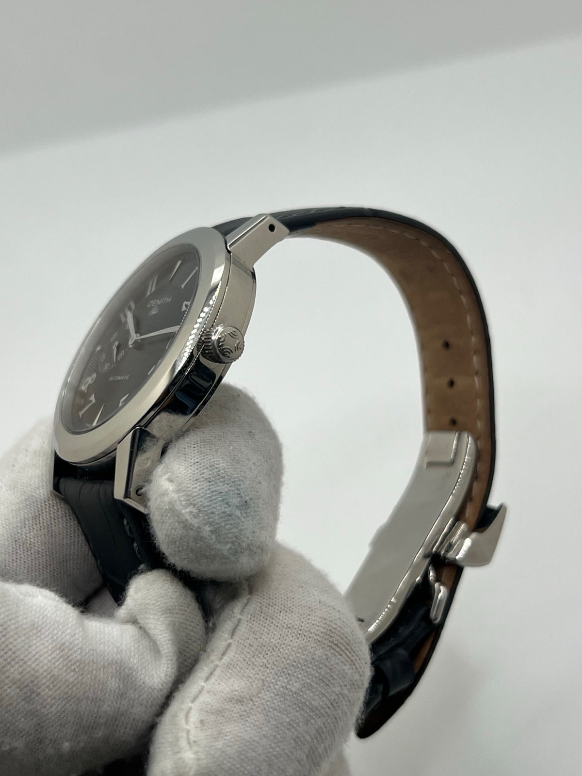 Montre ZENITH "Port Royal" en acier et cuir