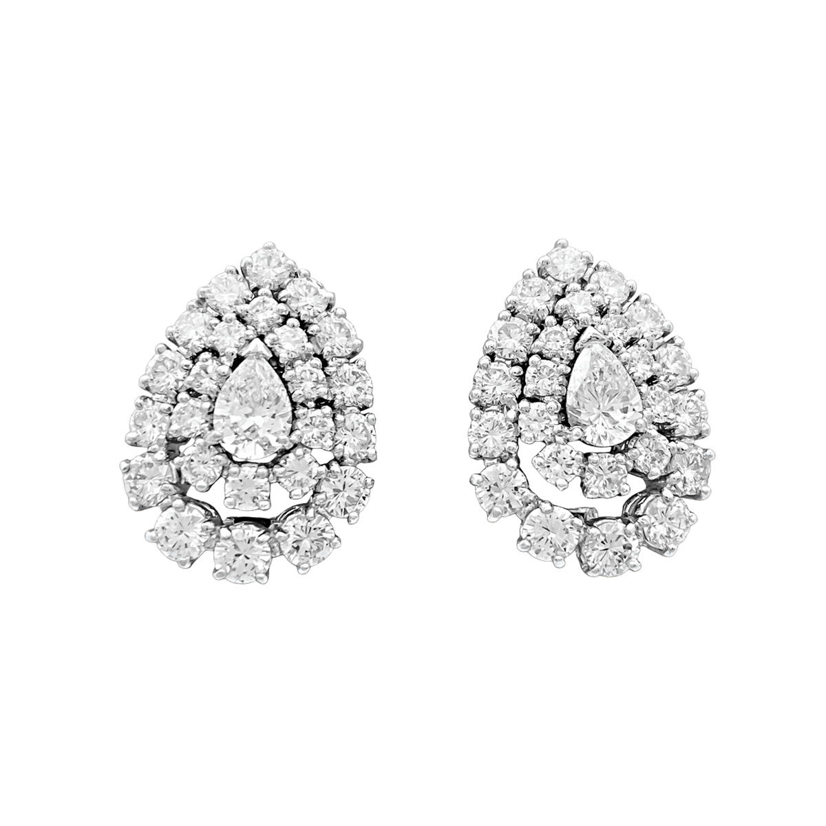 Boucles d'oreilles Clips BOUCHERON en or blanc, platine et diamants