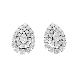 Boucles d'oreilles Clips BOUCHERON en or blanc, platine et diamants