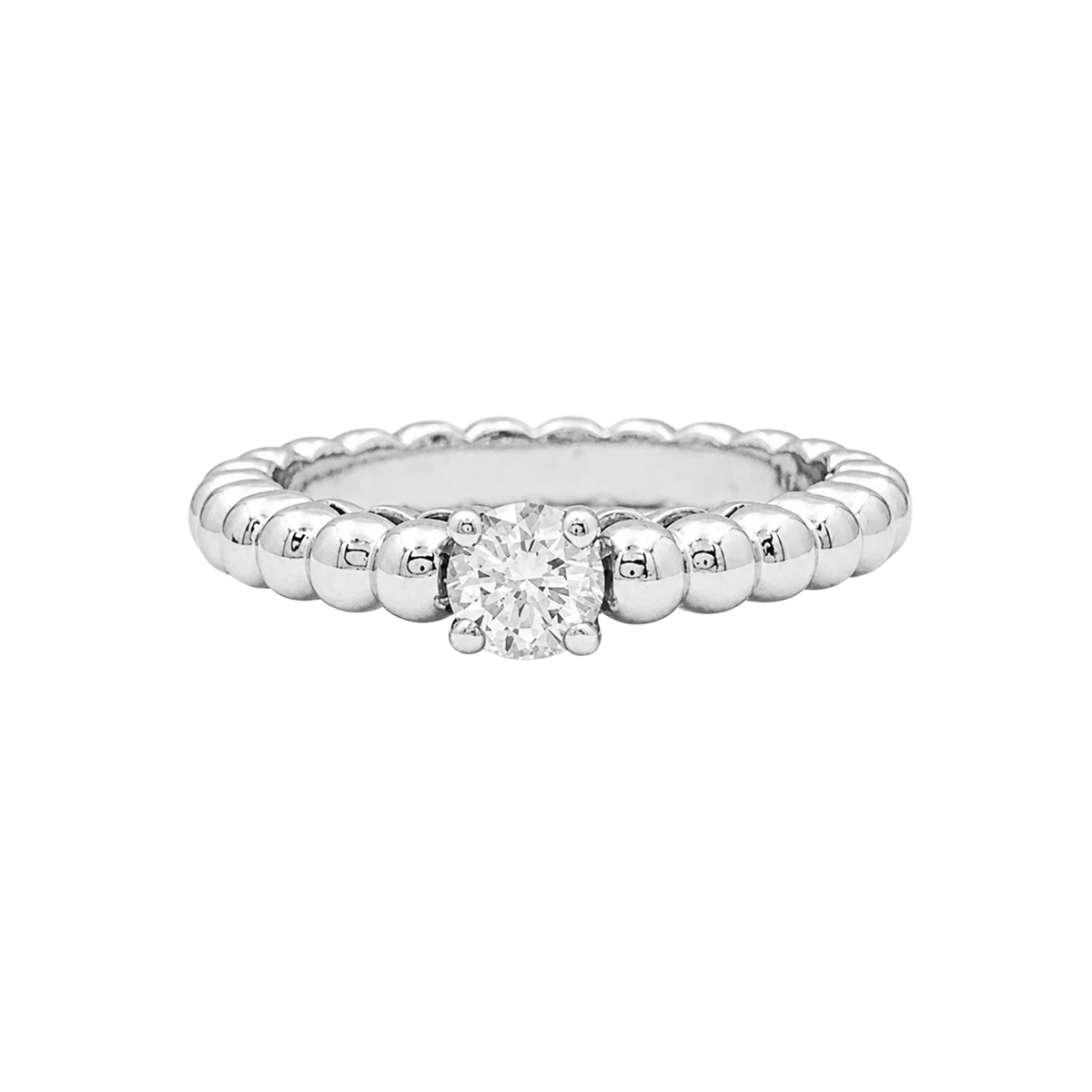Bague Solitaire VAN CLEEF & ARPELS Solitaire Perlée en or blanc et diamant