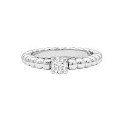 Bague Solitaire VAN CLEEF & ARPELS Solitaire Perlée en or blanc et diamant