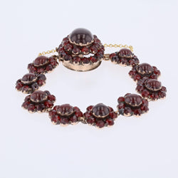 Bracelet en or jaune, argent et grenats