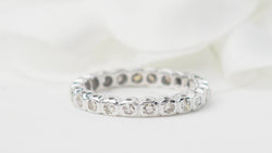 Alliance américaine en or blanc et diamants 0,22ct - Castafiore