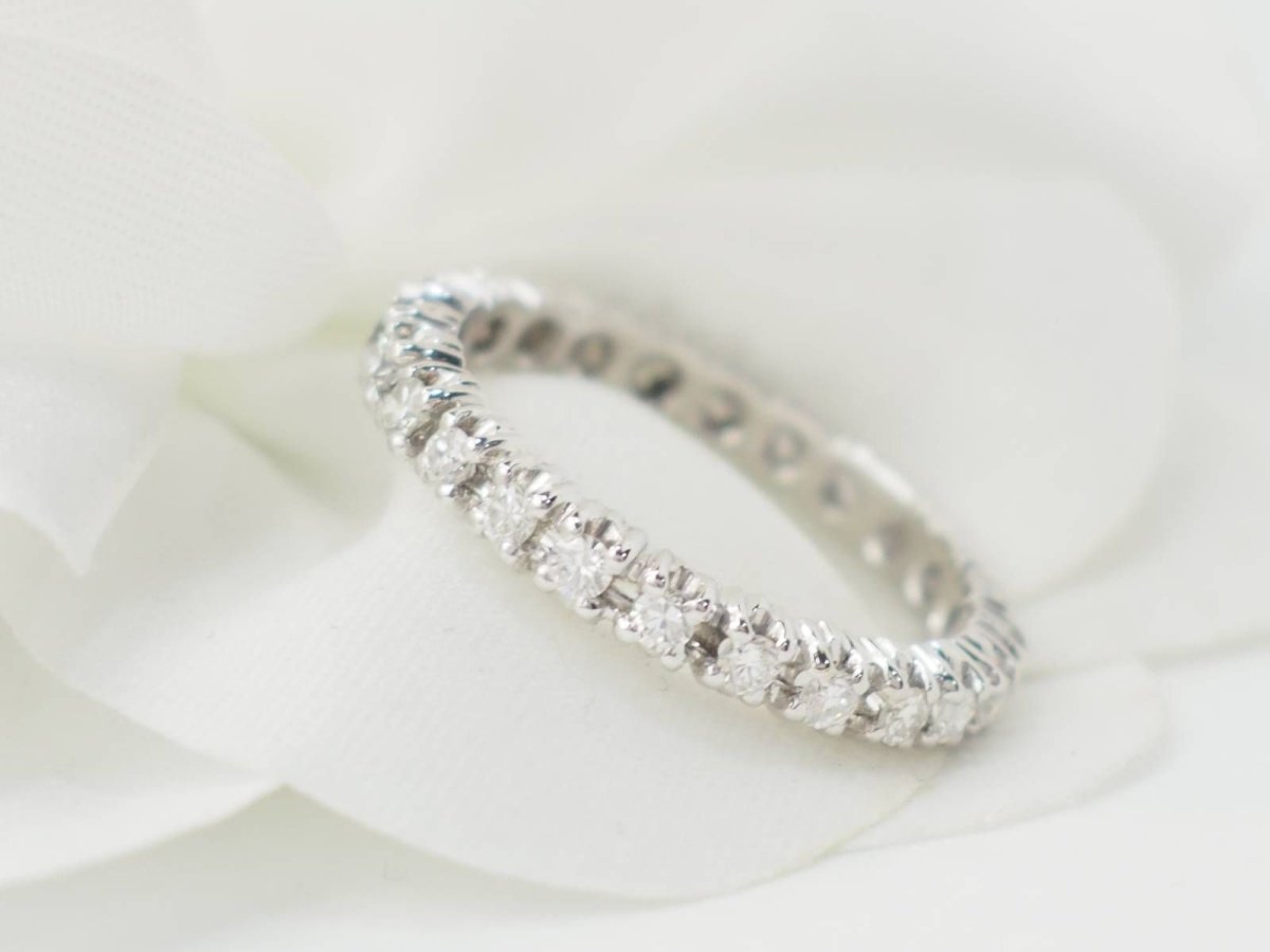 Alliance américaine en or blanc et diamants 0,75ct - Castafiore