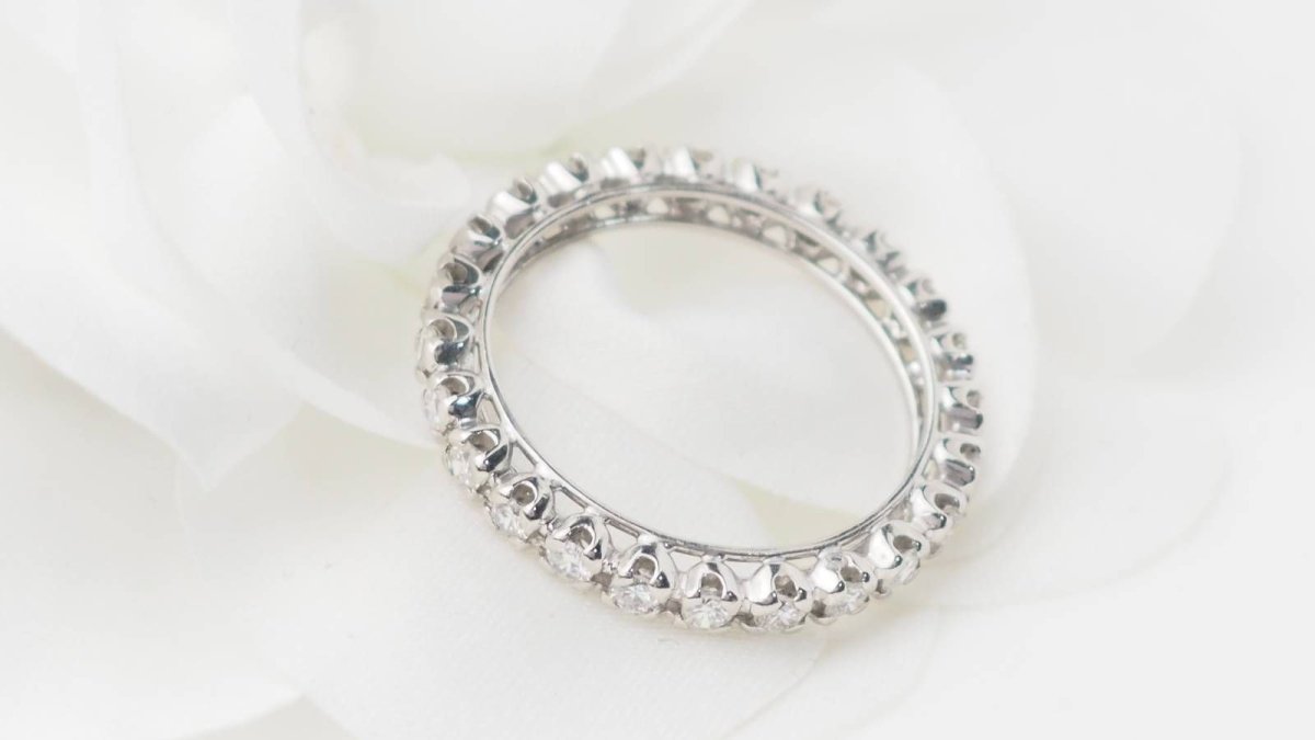 Alliance américaine en or blanc et diamants 1,20ct - Castafiore