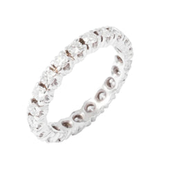 Bague Alliance américaine en or blanc et diamants