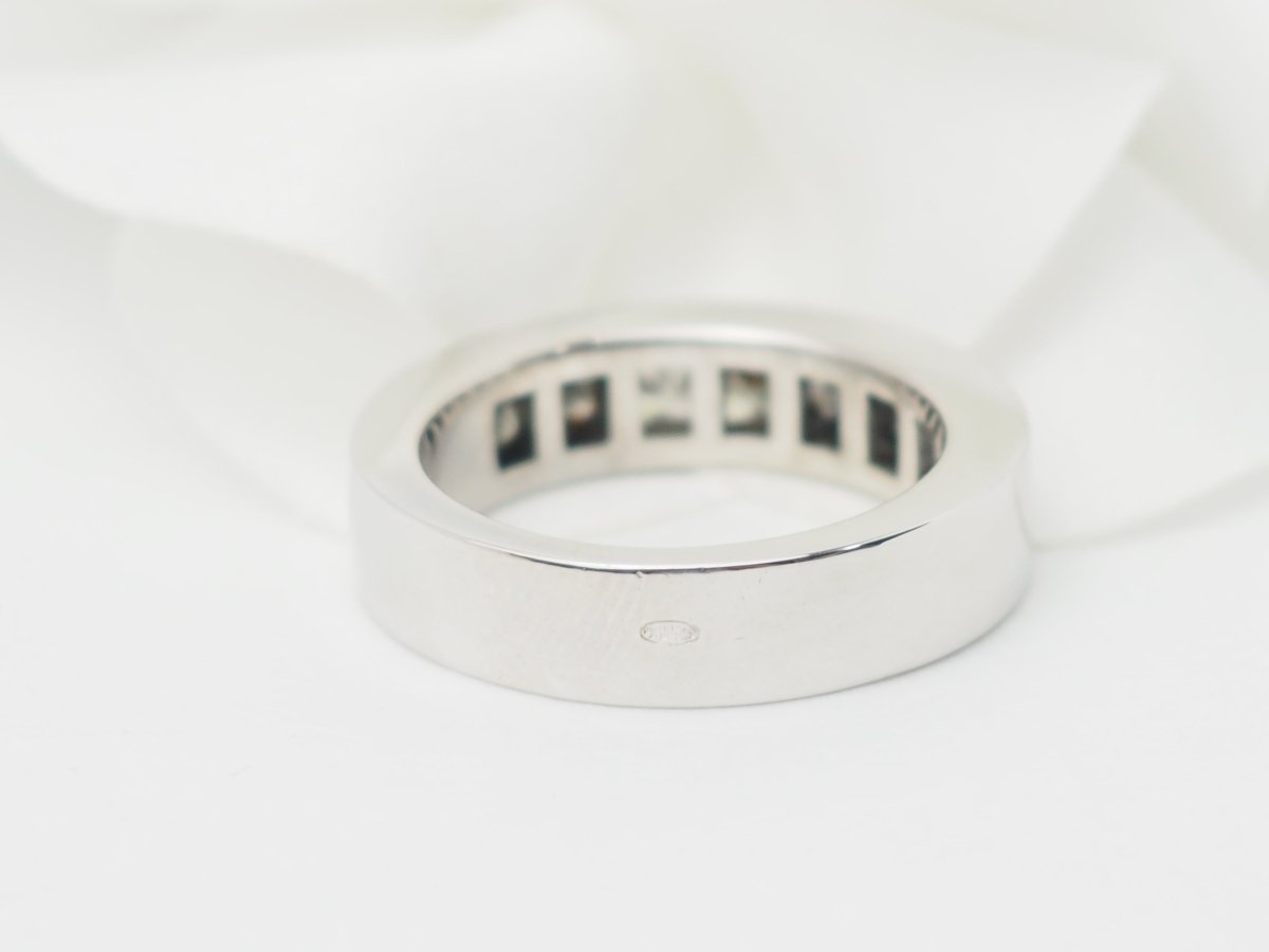Alliance en or blanc et diamants 1,50ct taille princesse - Castafiore