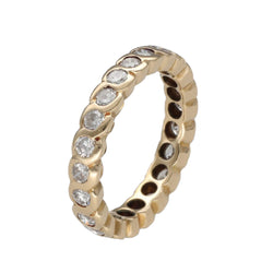 Alliance en or jaune 18k avec 1,20 Cts de Diamants brillants . Taille 54. - Castafiore