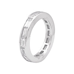 Alliance or blanc, diamants baguette. - Castafiore