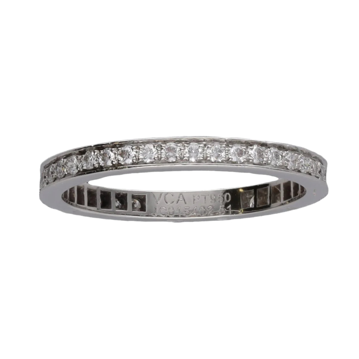 Alliance Van Clef & Arpels Platine "Romance" 2,1 mm avec diamants brillants de 2020. Taille 51. Full set - Castafiore