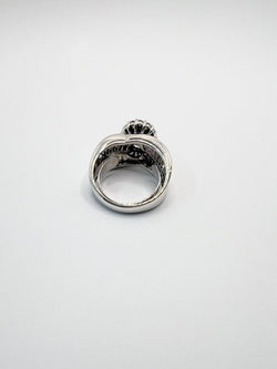 Anello oro 18 kt con diamanti e zaffiro naturali - Castafiore