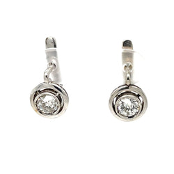 Antique Old Cut Diamonds Gold Solitaire Clip-on Earrings - Castafiore