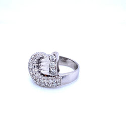 Art Deco Style Diamond Gold Bow Ring - Castafiore