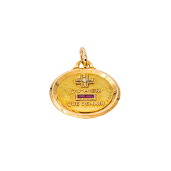 Augis Pendentif Médaille d'amour Or jaune Rubis - Castafiore