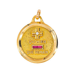 Augis Pendentif Médaille d'amour Or jaune Rubis - Castafiore
